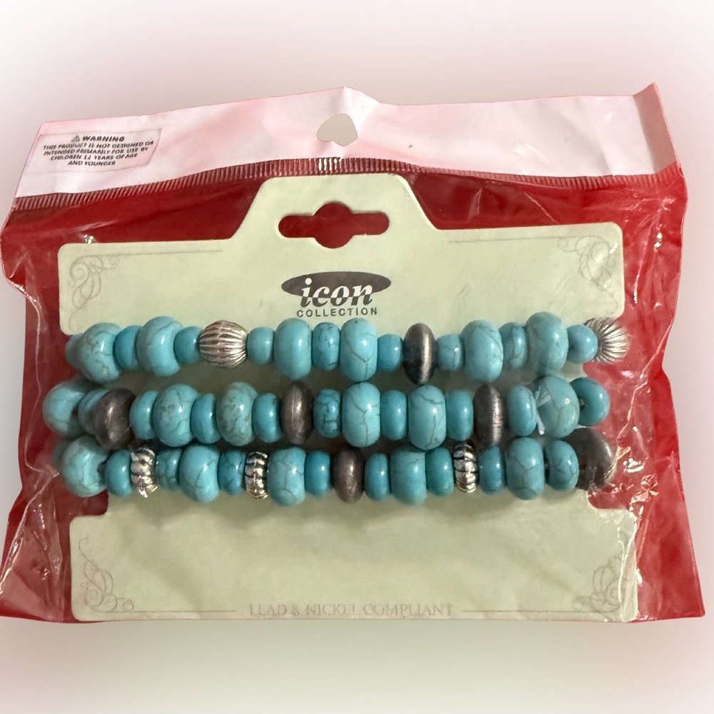 Icon Collection Turquoise Beaded Bracelets New
